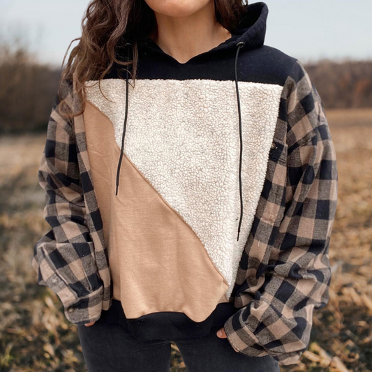 Plaid Long Sleeve Hoodie