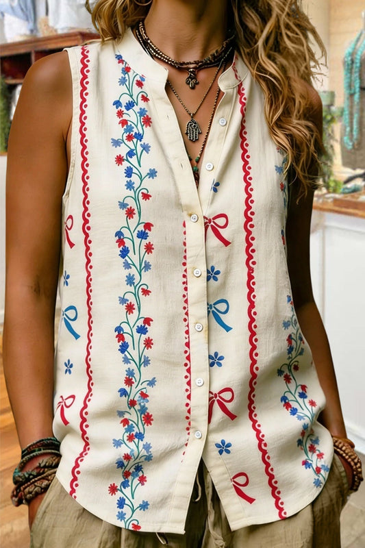 Classic USA Bow Print Tank Top