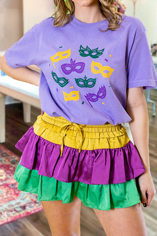 Casual Mardi Gras Printed T-Shirt