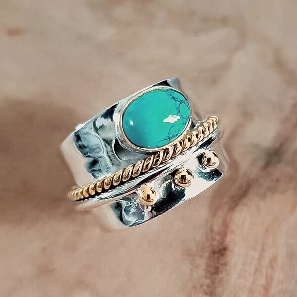 🔥Last Day Promotion 70% OFF-Turquoise Wide Band Ring