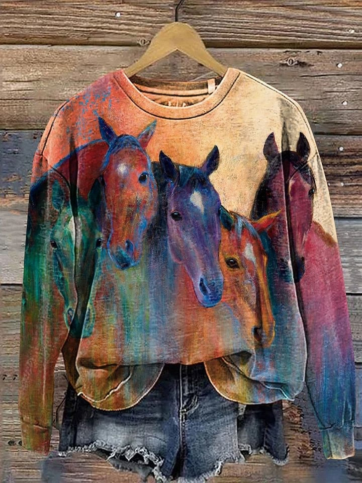 Color Horse Print T-shirt