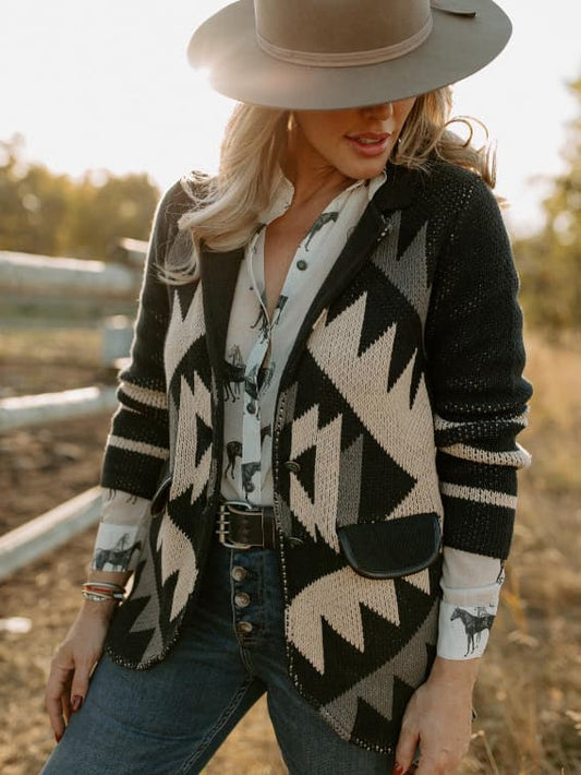 Women's Western Style Printed Jacket