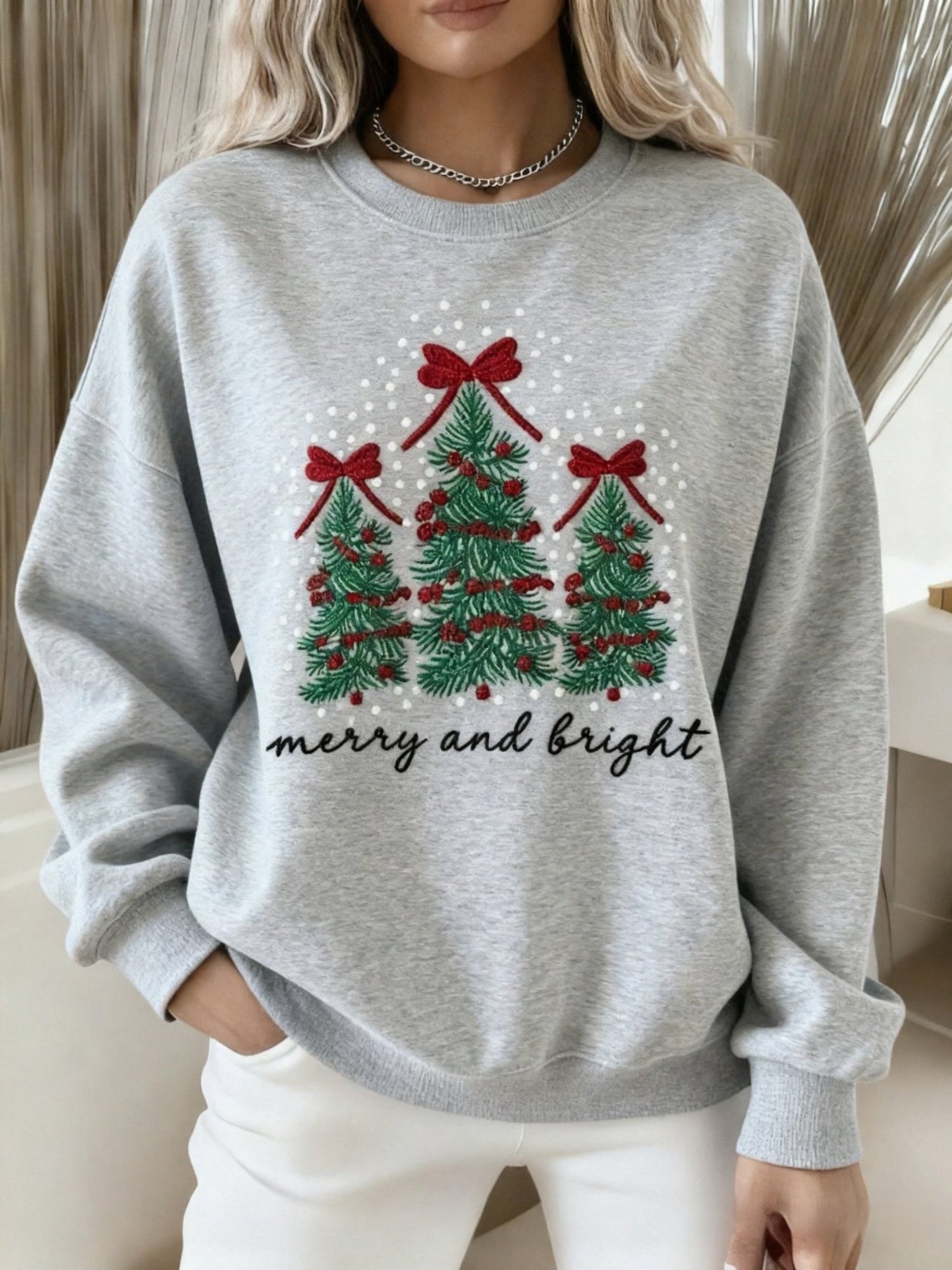 Women's Merry and Bright Print Sweatshirt