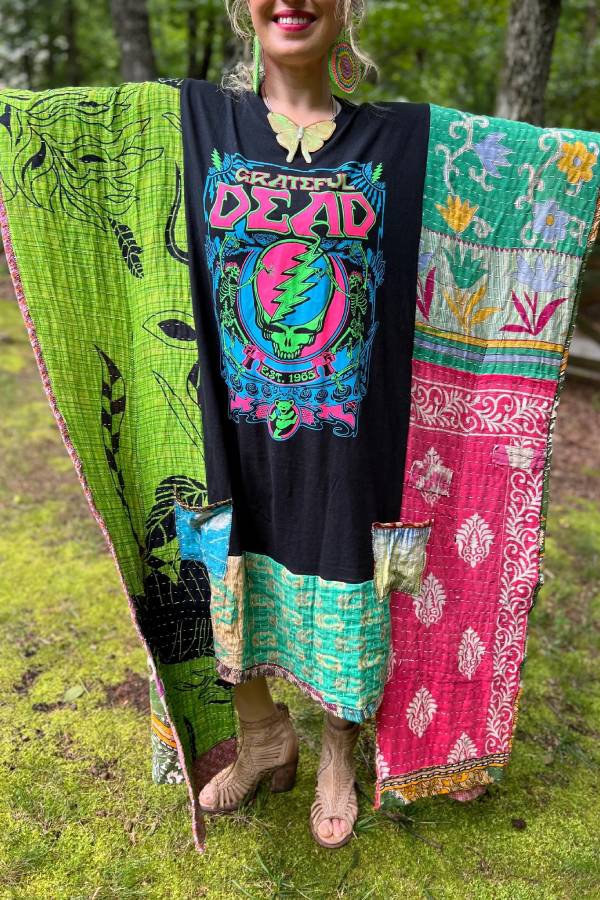 KANTHA WING UPCYCLED DRESS