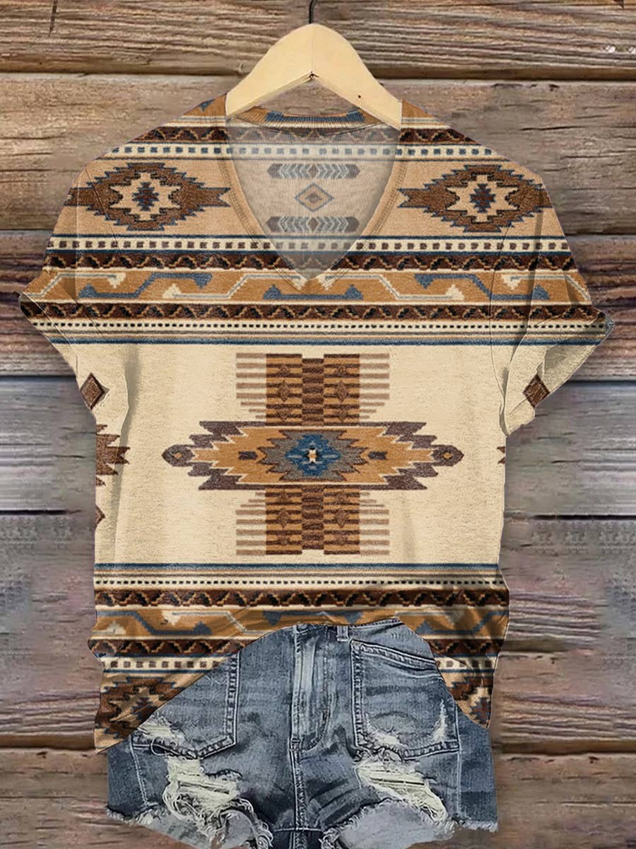 Aztec Print Unisex Plush Thick Long-Sleeved Cardigan Coat