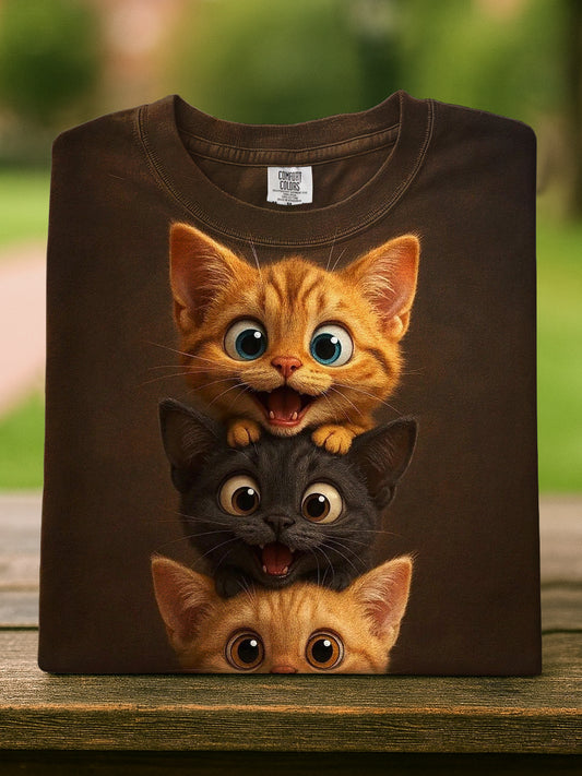 Cat Art Casual Short Sleeve T-Shirt