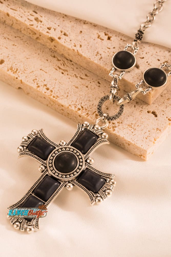 Vintage Turquoise Cross Pattern Necklace