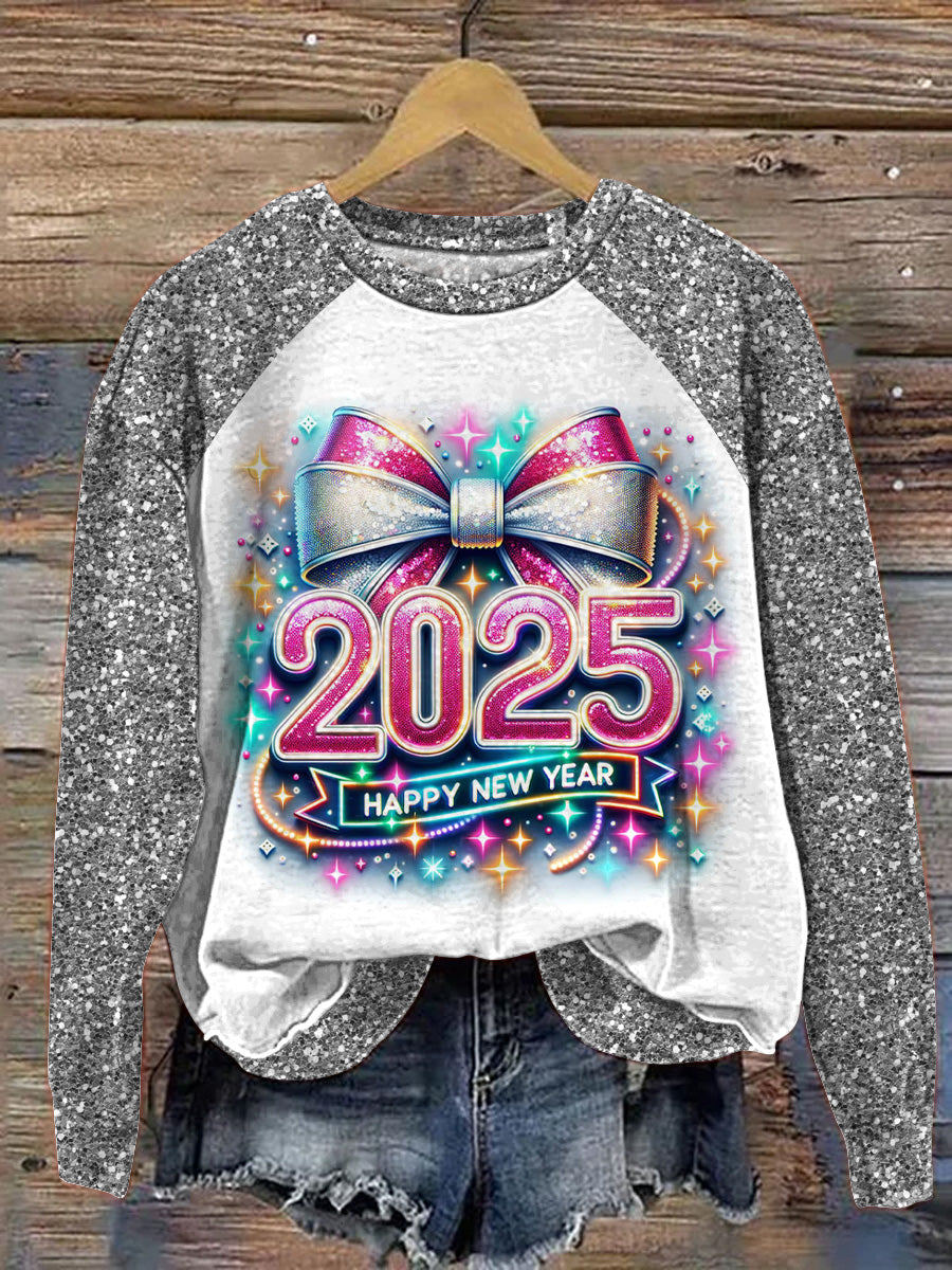 2025 Celebration Graphic Printed Casual Sweatshirt