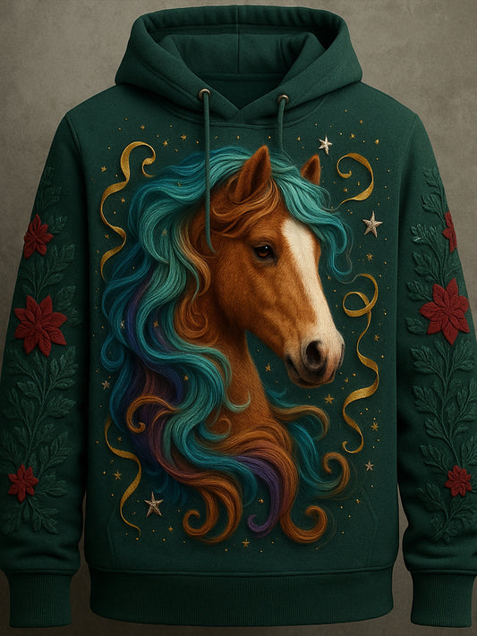Horse Art Print Casual Hoodie