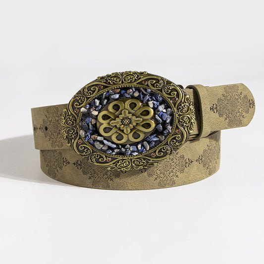 Western Vintage Embossed Belt