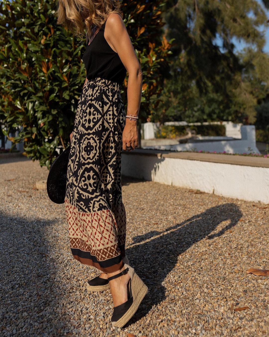 Bohemia Pattern Contrast Skirt