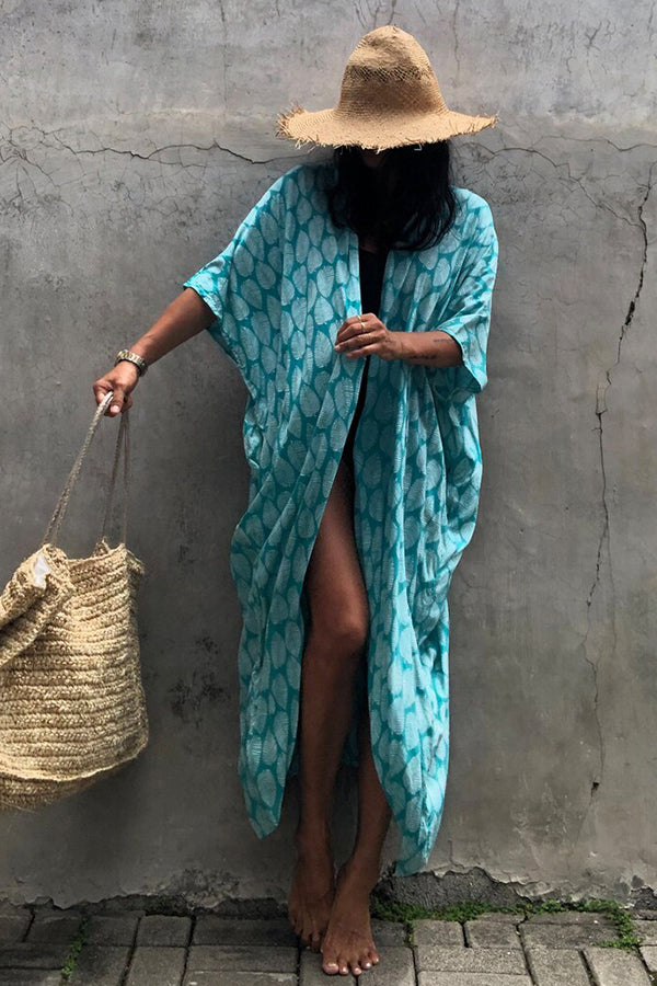 Hidden Island Boho Printed Kimono Beach Cover-up