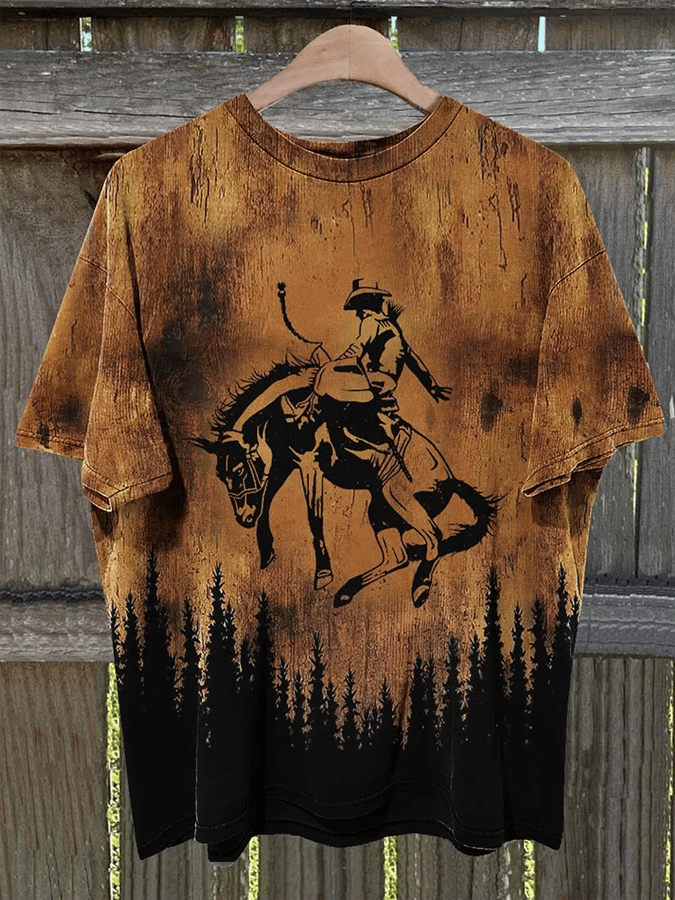 Men's Horse Racing Print T-Shirt