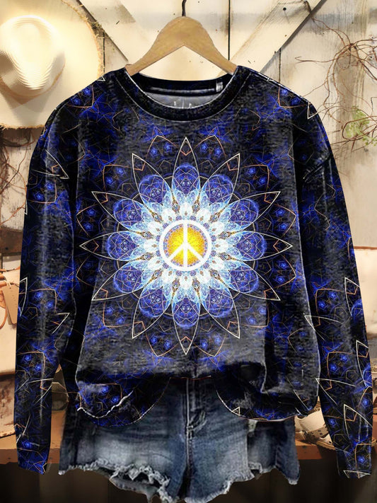 Mandala Hippie Art Print Casual Sweatshirt