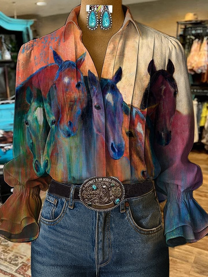 Color Horse Print T-shirt