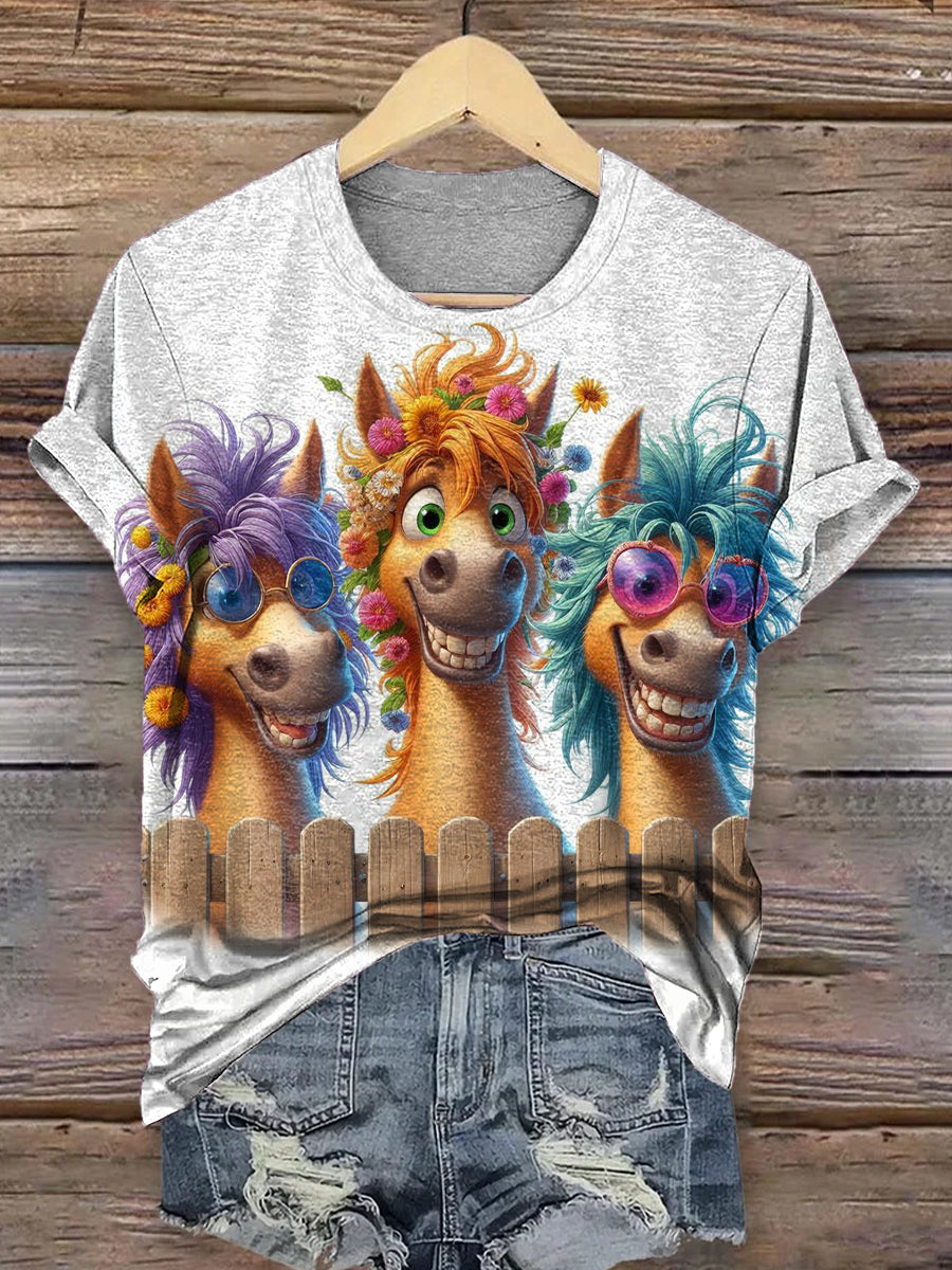 Holiday Horse Print T-shirt
