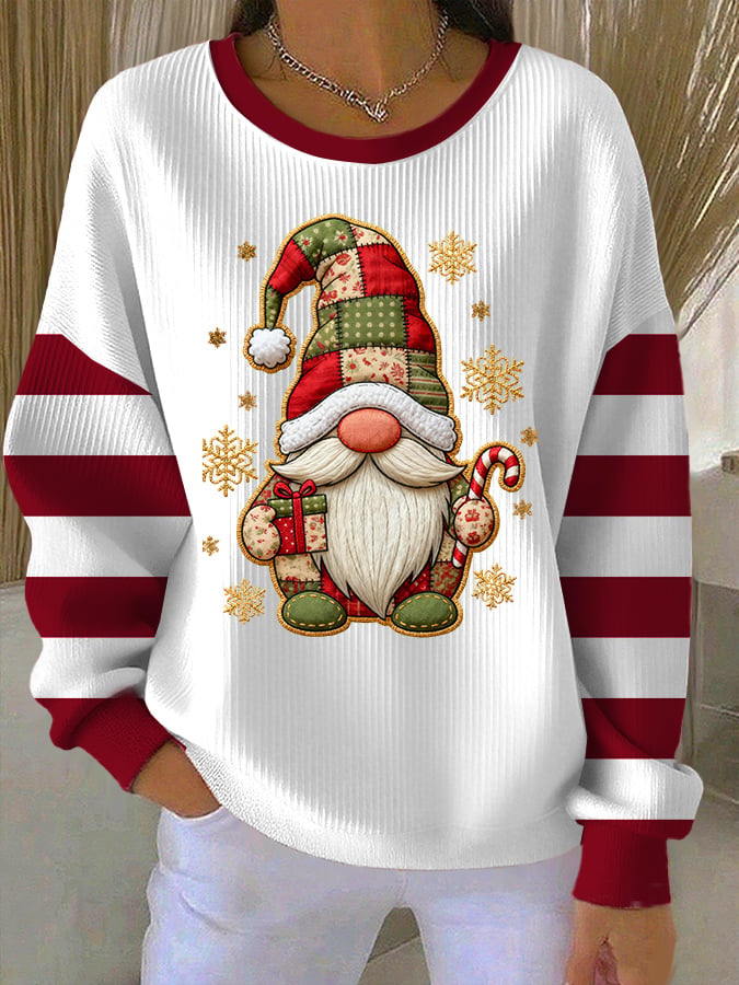 Women's Casual Christmas Gnome Sweatshirt
