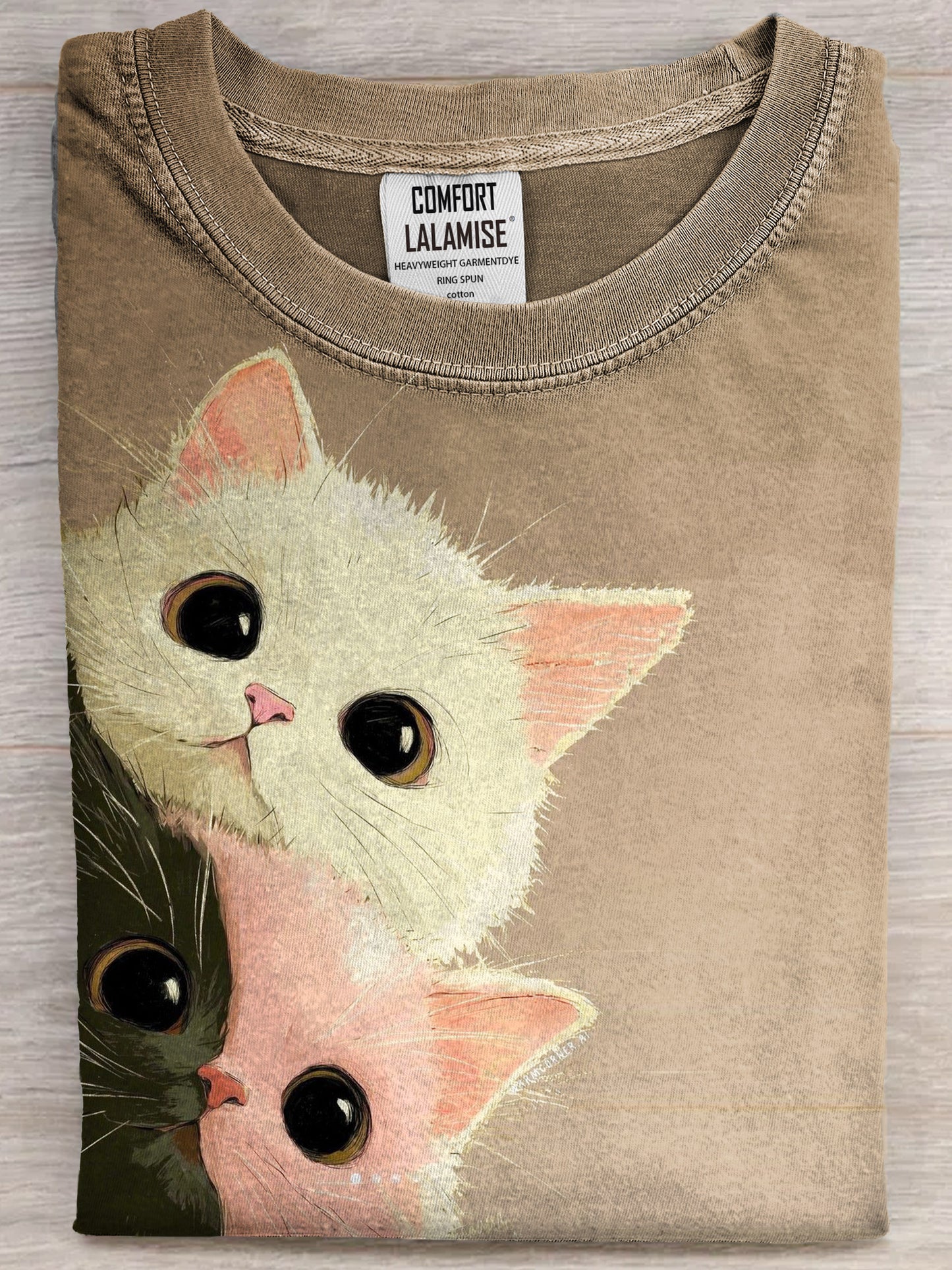 Funny Cute Cats Art Print Casual Cotton Short Sleeve T-shirt