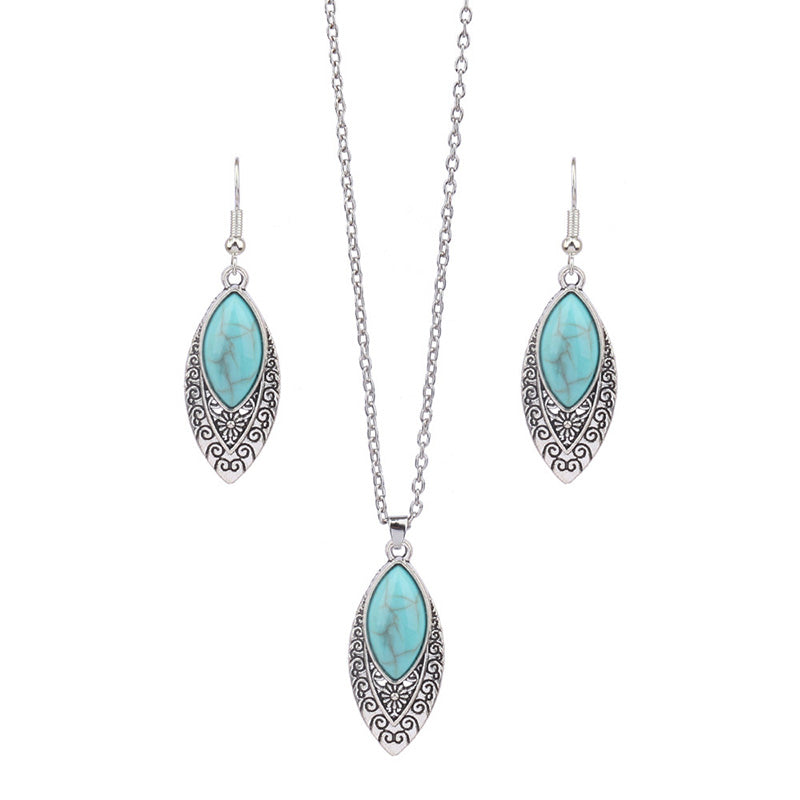 Turquoise Earrings Necklace Set