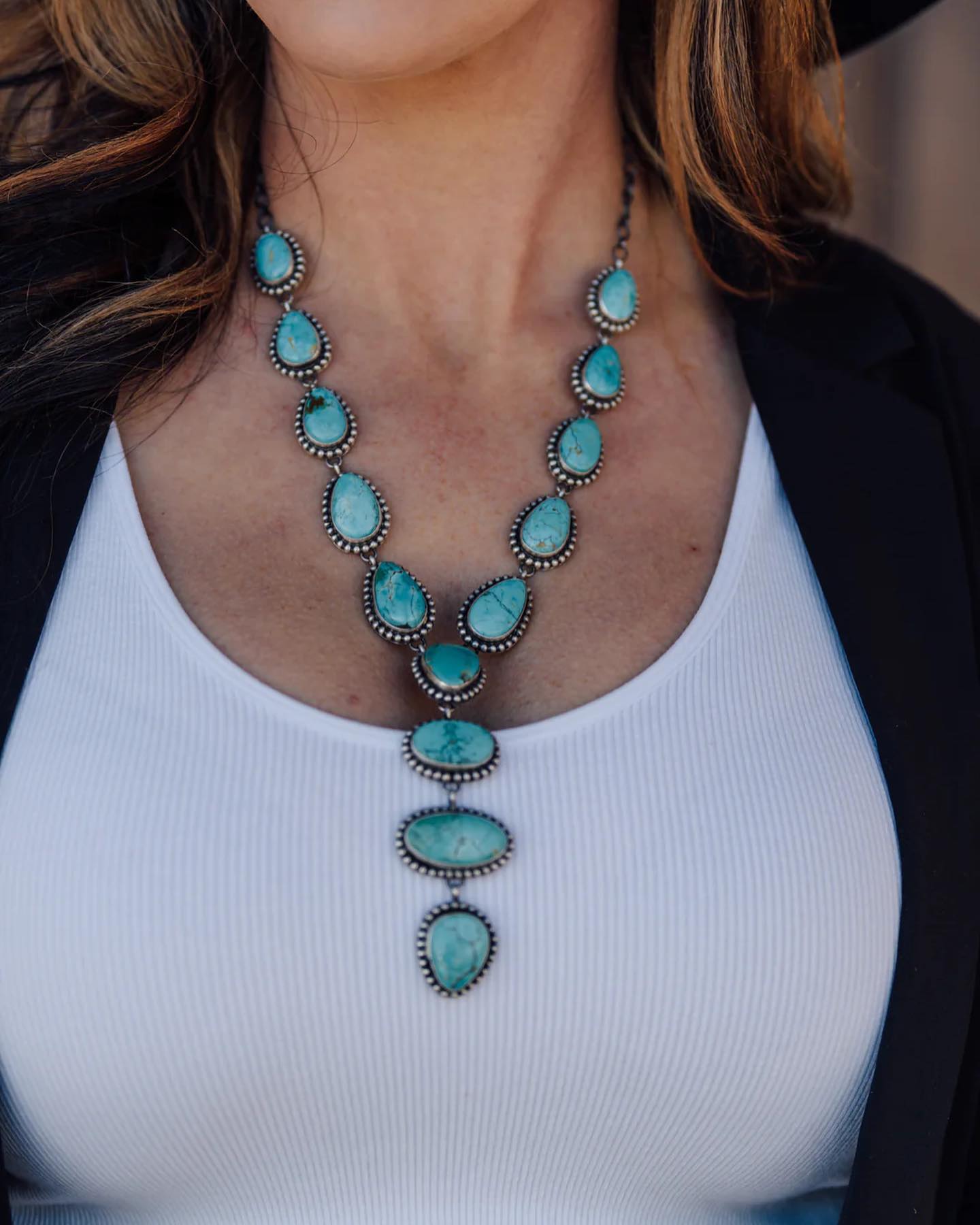 Vintage Turquoise Necklace + Earrings