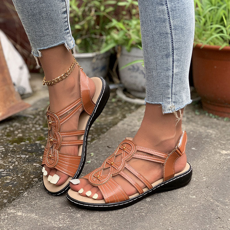 Studded Hollow Roman Sandals