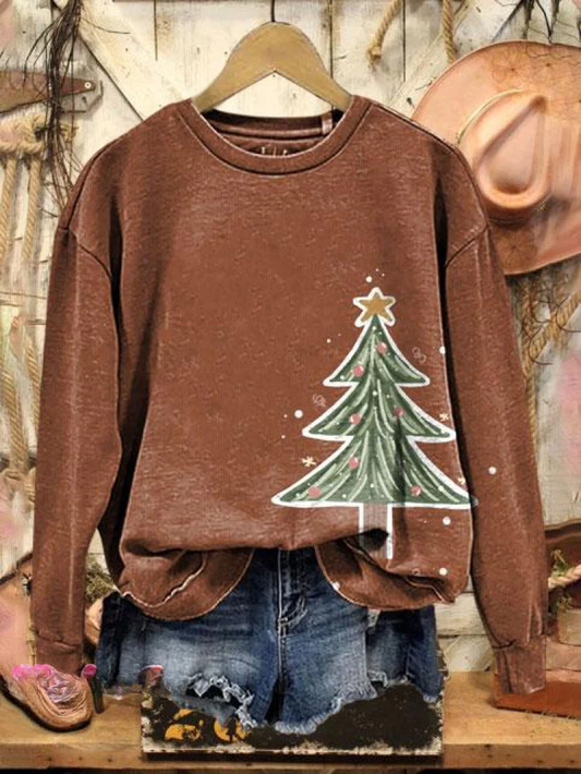 Christmas Print Casual  Sweatshirt