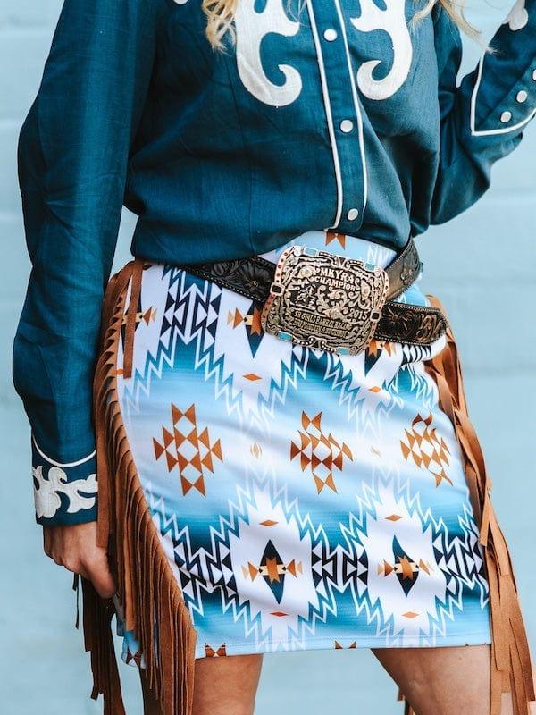 Women's Vintage Ethnic Aztec Print Knitted Skirt