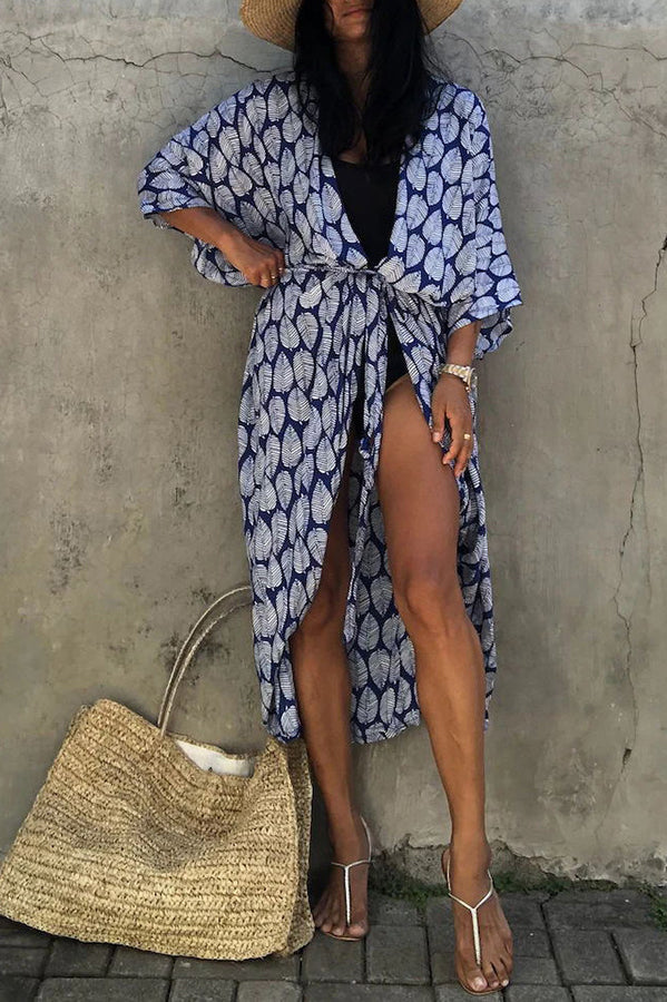 Hidden Island Boho Printed Kimono Beach Cover-up