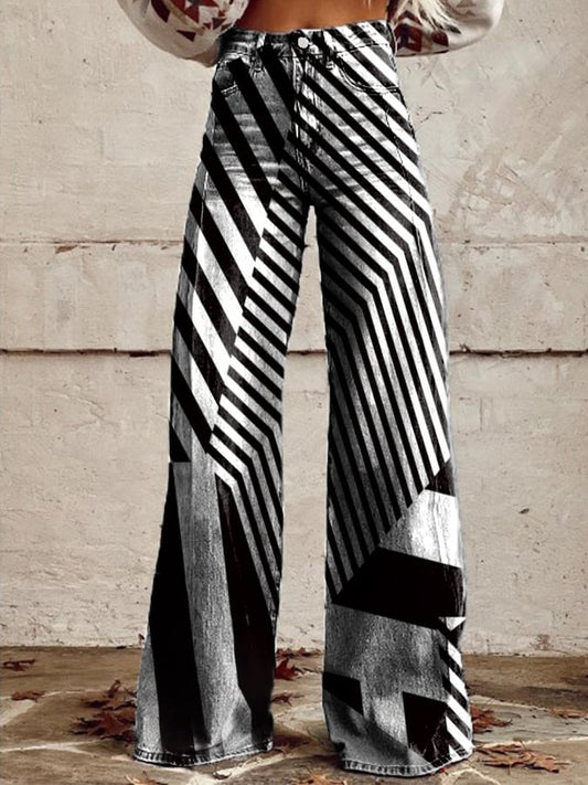 Women's Retro Casual Wide Leg Pants