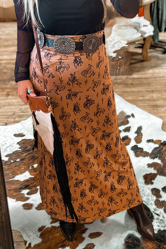 Western Animal Print Skirt