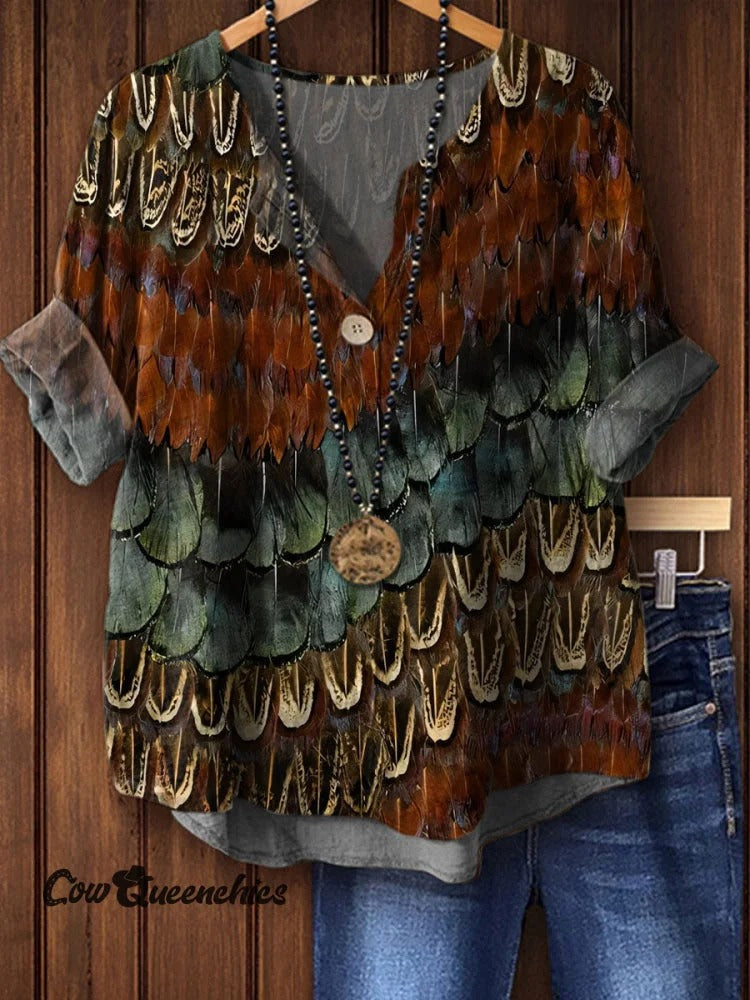 Women's Vintage Print Casual Shirt