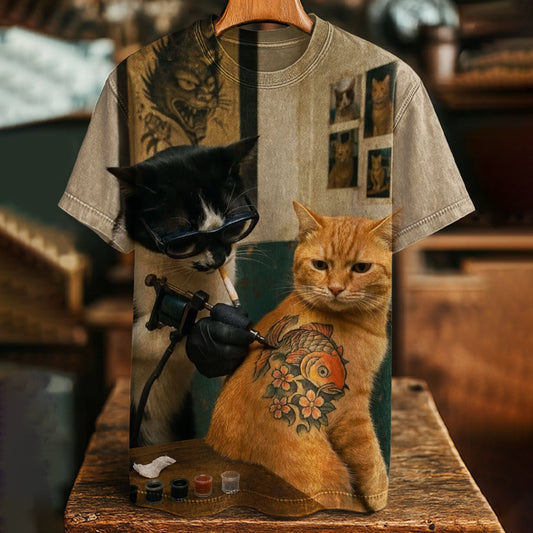Cat Art Casual Short Sleeve T-Shirt