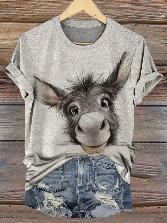 Vintage Art Print Casual T-shirt