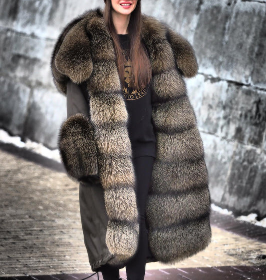 Women's Winter Warm Fur Coat With Hood