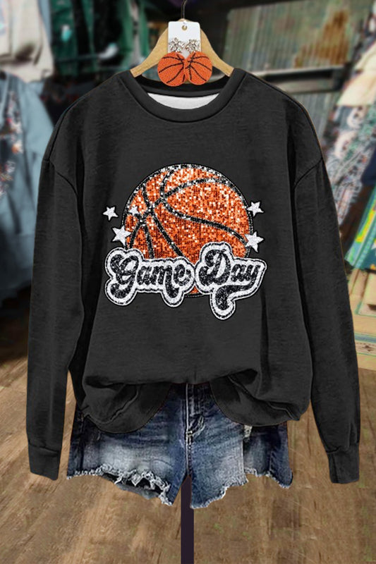 Sequin Basketball Game Day Sweatshirt