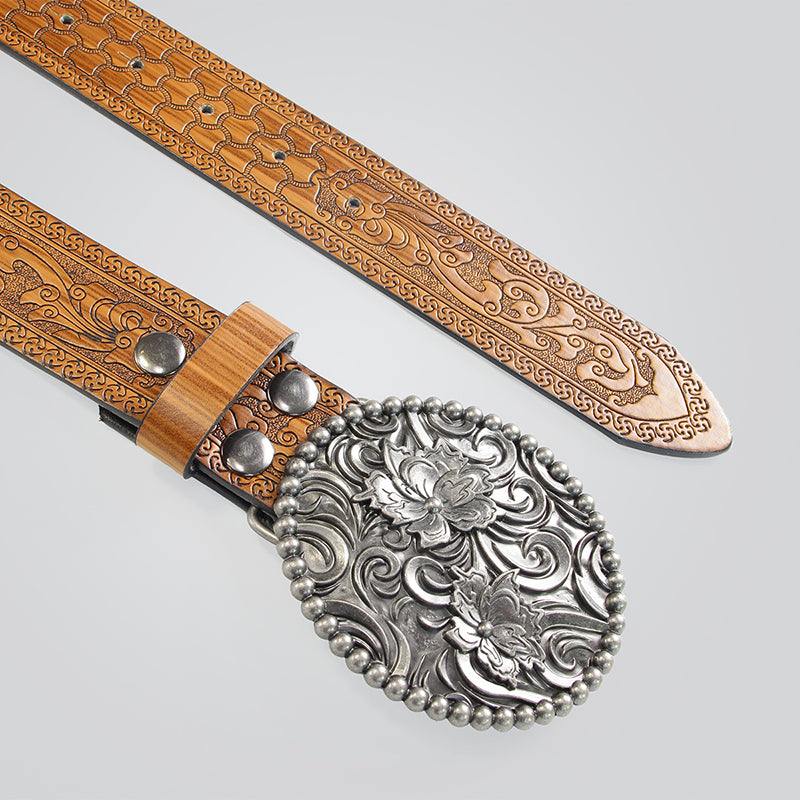 Trendy Western Vintage Carved Belt