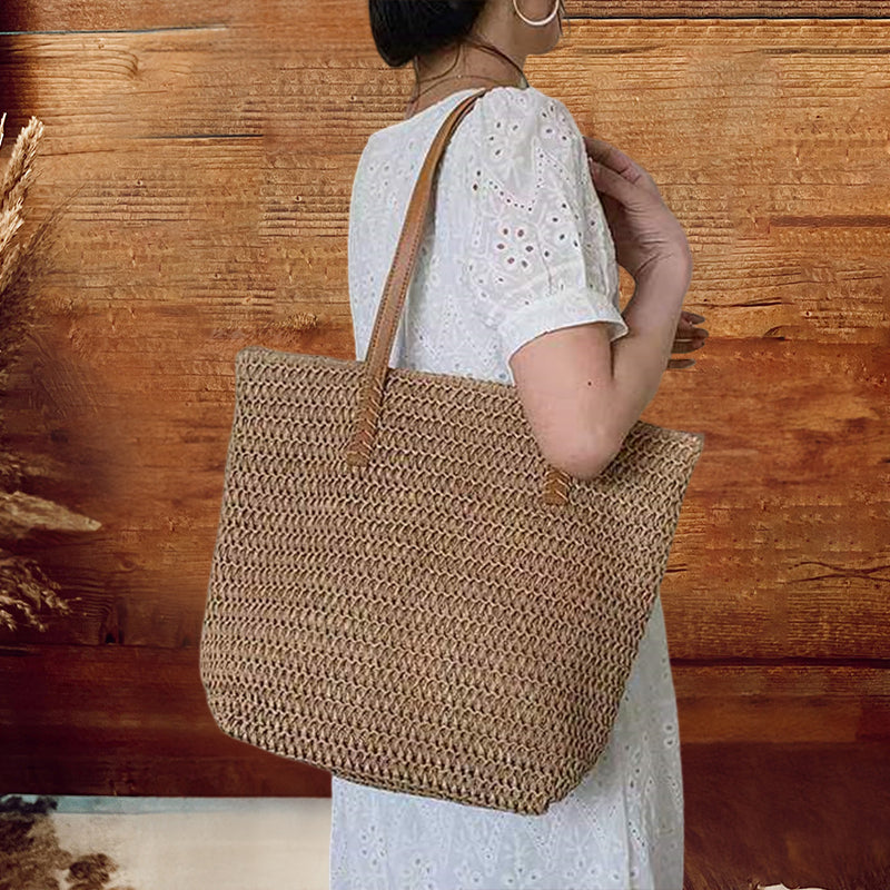 Simple Shoulder Straw Bag