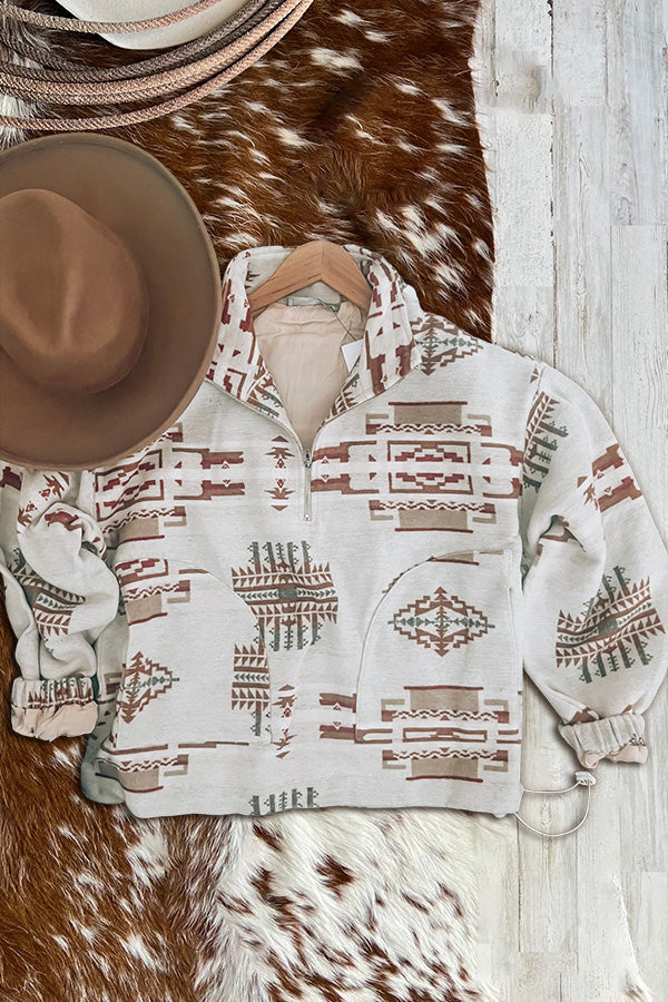 Retro Western Aztec Pattern Sweatshirt