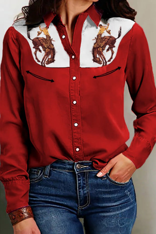 Women's Western Print Shirt