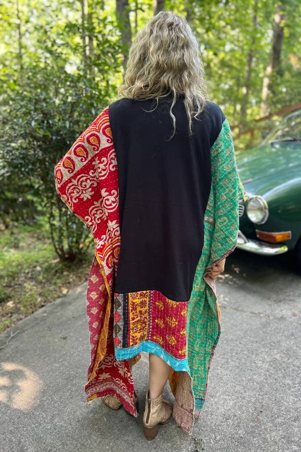 KANTHA WING UPCYCLED DRESS