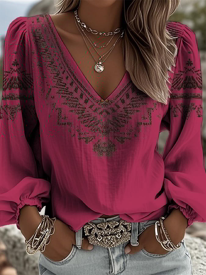 Women's Vintage Art Print Shirt