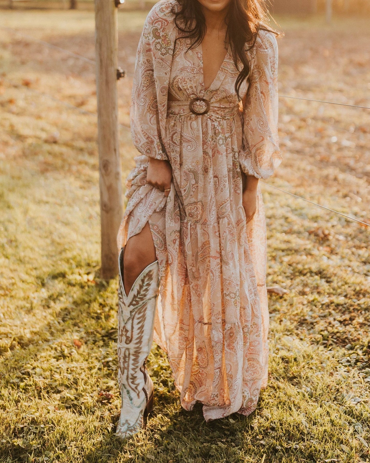 Bohemian Center Buckle Maxi Dress