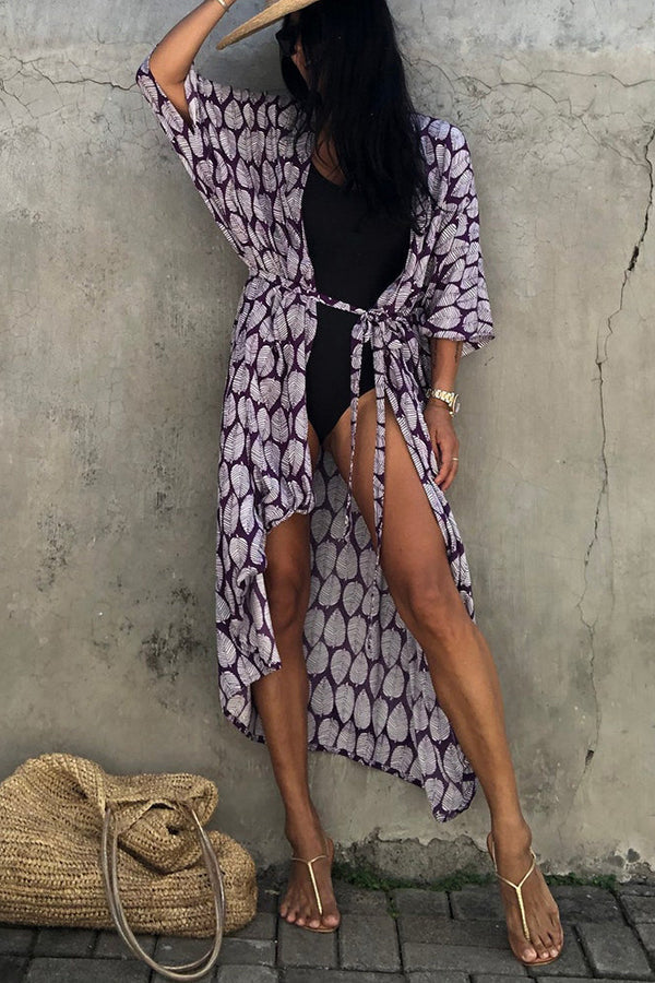 Hidden Island Boho Printed Kimono Beach Cover-up