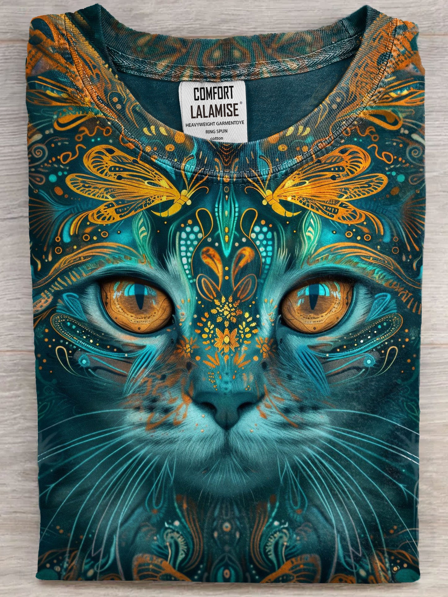 Cat Art Print Casual Short Sleeve T-shirt