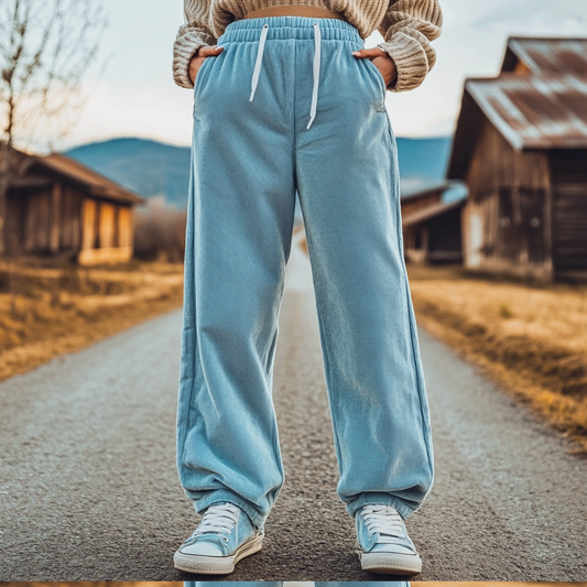 Women's Loose Corduroy Casual Trousers, Simple And Comfortable Straight Trousers