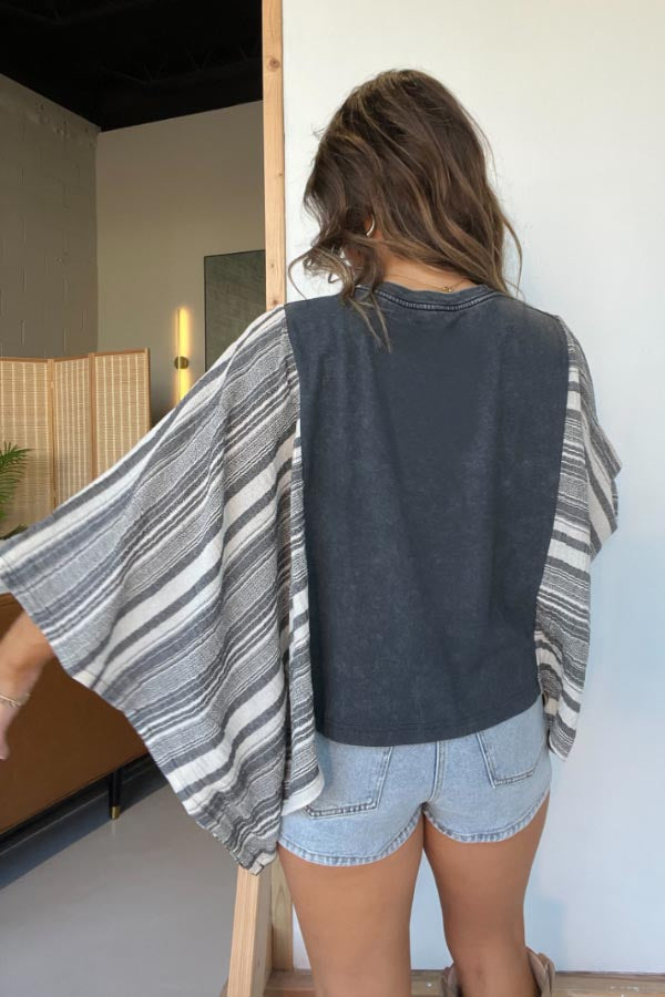 Mix Match Tee Washed Stripe（No Patch）