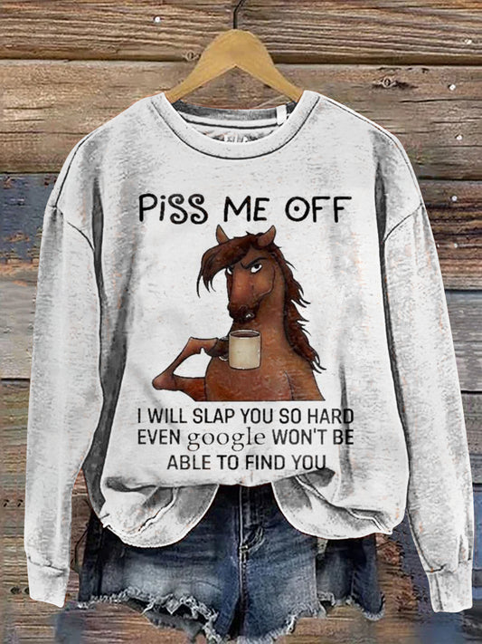 Funny Horse Casual Cotton Sweatshirt