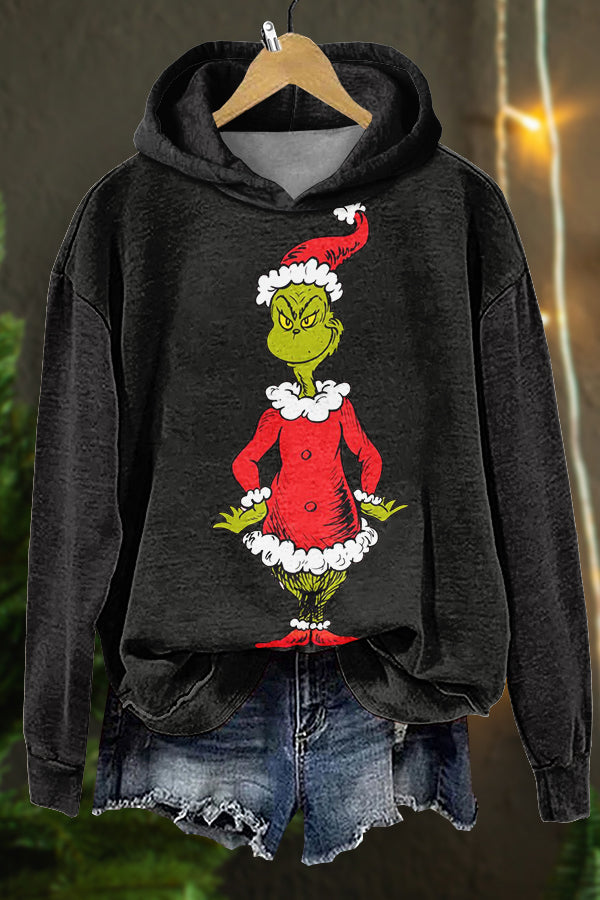 Christmas Grinch Print Sweatshirt