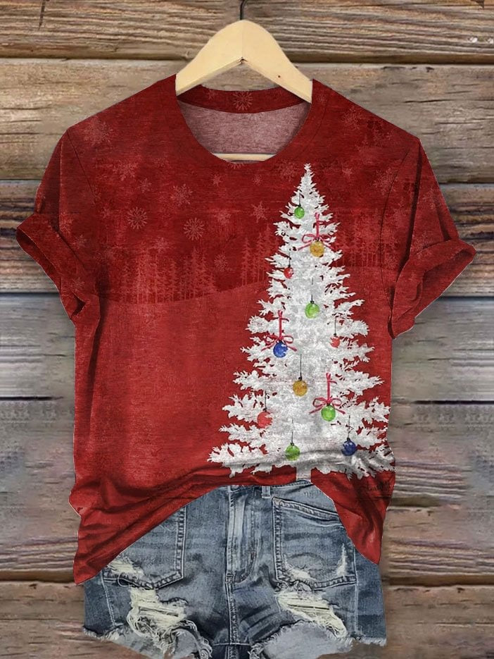 Vintage Christmas Art Print Casual Cotton Sweatshirt