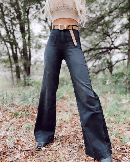 The Analia Black Wide Leg Jeans